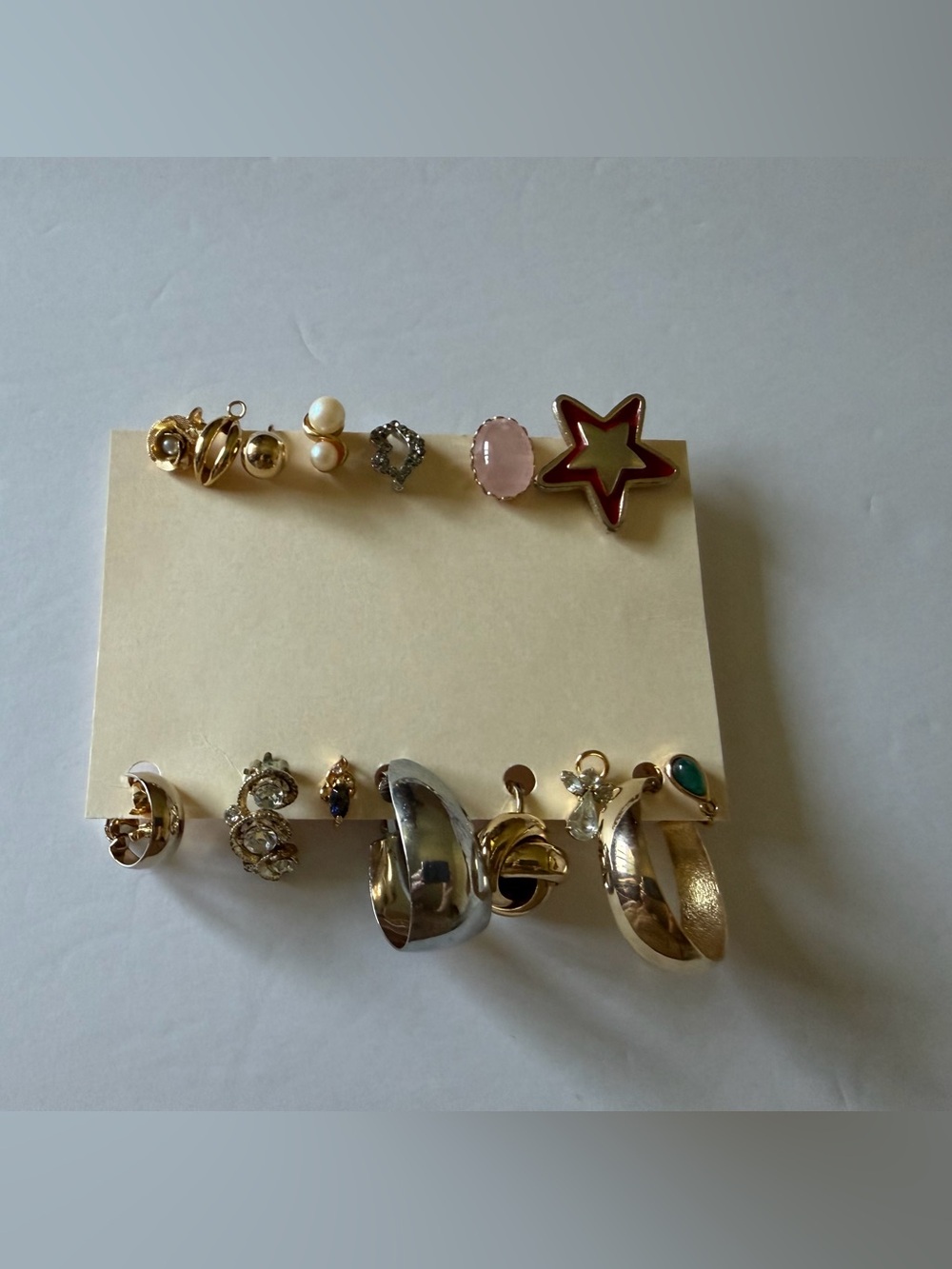 Gold and silver tone fashion Women's single clip-on Earring